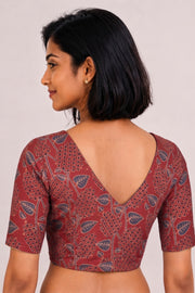 Maroon Ajrakh Printed Cotton Blouse 10070841