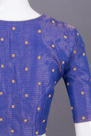 Blue Aari Embroidered Chanderi Silk Cotton Blouse 10077775