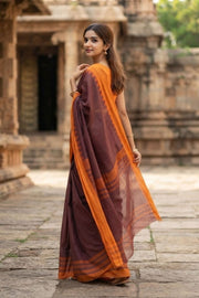 Dual Tone Pink Handloom Korvai Kanchi Cotton Saree 10069394