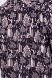 Brown Half Sleeve Jahota Printed Cotton Mens Shirt 10074412