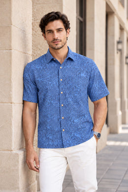 Blue Bagh Printed Half Sleeve Men's Cotton Shirt 10075451