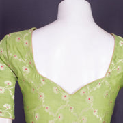 Green Banarasi Chiniya Silk Blouse 10075004