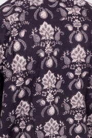 Black Half Sleeve Jahota Printed Cotton Mens Shirt 10074327