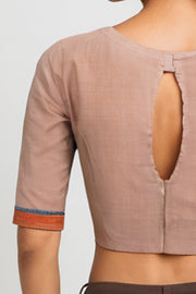 Brown Andhra Cotton Blouse 10074424