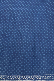 Indigo Blue Dyed Mulmul Cotton Saree 10075054