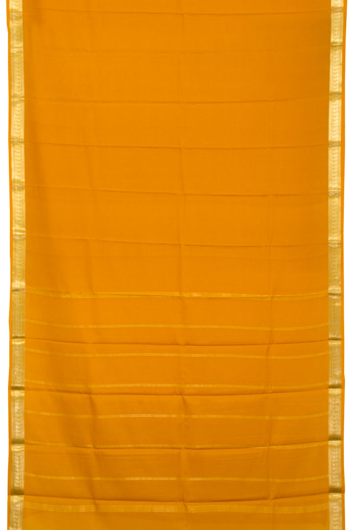 Mustard Yellow Mysore Crepe Silk Saree 10062320