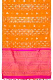 Pumpkin Orange Pure Zari Kanjivaram Rajkot Patola Silk Saree 10062479