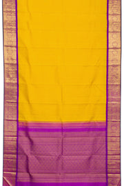 Mango Yellow Pure Zari Korvai Kanjivaram Silk Saree 10062496