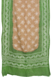 Cream Handcrafted Bandhani Mulmul Cotton Saree 10062536