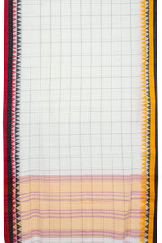 White Handloom Dhaniakhali Cotton Saree 10062564