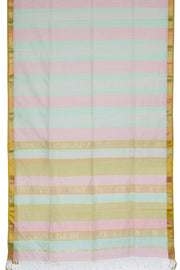 Pastel Green & Pink Handloom Maheswari Silk Cotton Saree 10062606