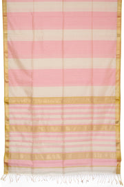 Pink and Cream Handloom Maheswari Silk Cotton Saree 10062608