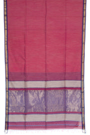 Hibiscus Pink Handloom Maheswari Silk Cotton Saree 10062614