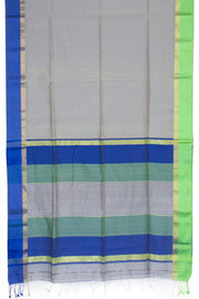 Cement Grey Handloom Maheswari Silk Cotton Saree 10062619