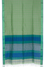 Spanish Green Handloom Maheswari Silk Cotton Saree 10062629