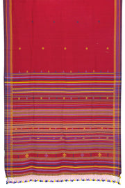 Carmine Red Handloom Bhujodi Kala Cotton Saree 10062738