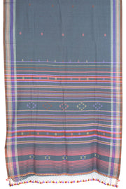 Cadet Grey Handloom Bhujodi Kala Cotton Saree 10062739