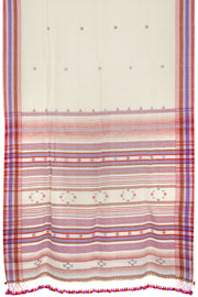 Off White Handloom Bhujodi Kala Cotton Saree 10062740
