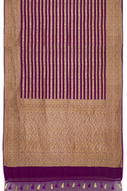 Deep Violet Handloom Khaddi Banarasi Chiffon Saree 10062767