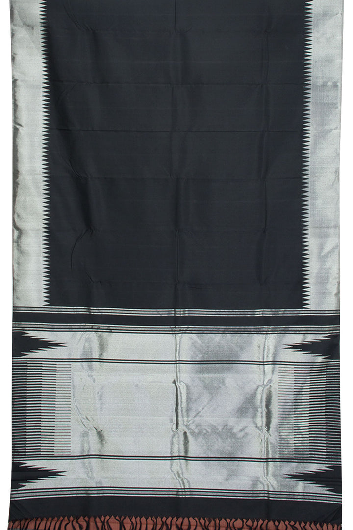 Black Pure Zari Kanjivaram Silk Saree 10062788