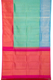 Teal Green Pure Zari Kanjivaram Silk Saree 10062789