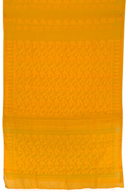 Yellow Ochre Handloom Jamdani Style Cotton Saree 10062821