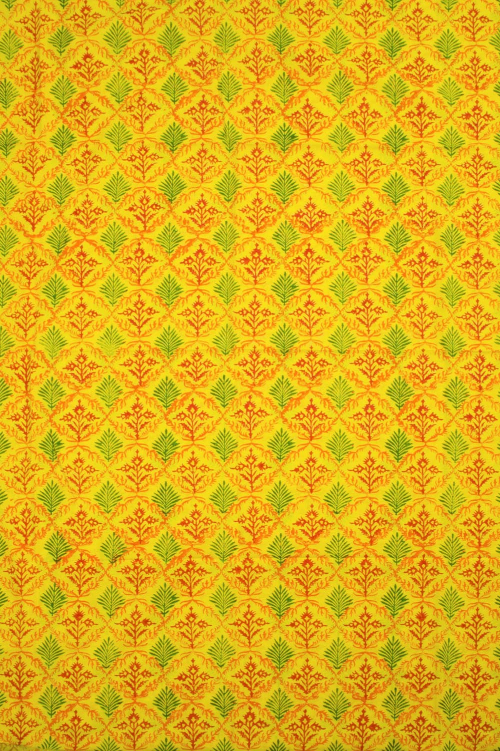 Yellow Hand Block Printed Mulmul Cotton Salwar Suit Material 10062834