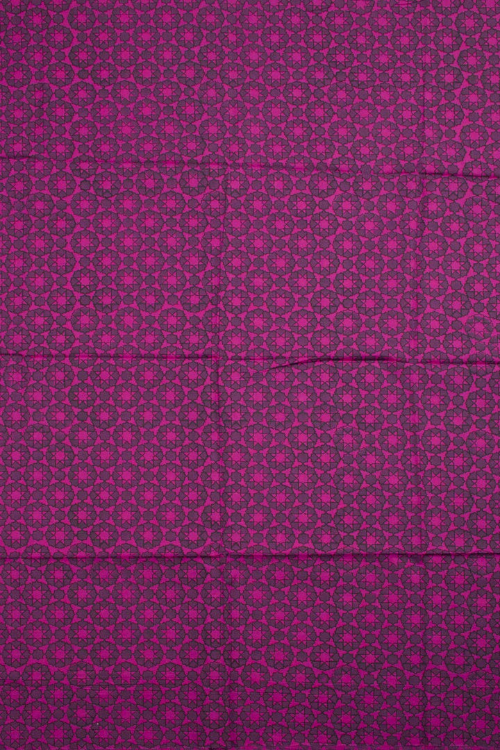 Deep Carnation Pink Hand Block Printed Mulmul Cotton Salwar Suit Material 10062851
