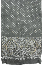 Grey Handcrafted Bandhani Cotton Saree 10062987