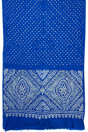 Ink Blue Handcrafted Bandhani Cotton Saree 10062992