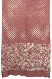 Dusky Rose Handcrafted Bandhani Cotton Saree 10062994