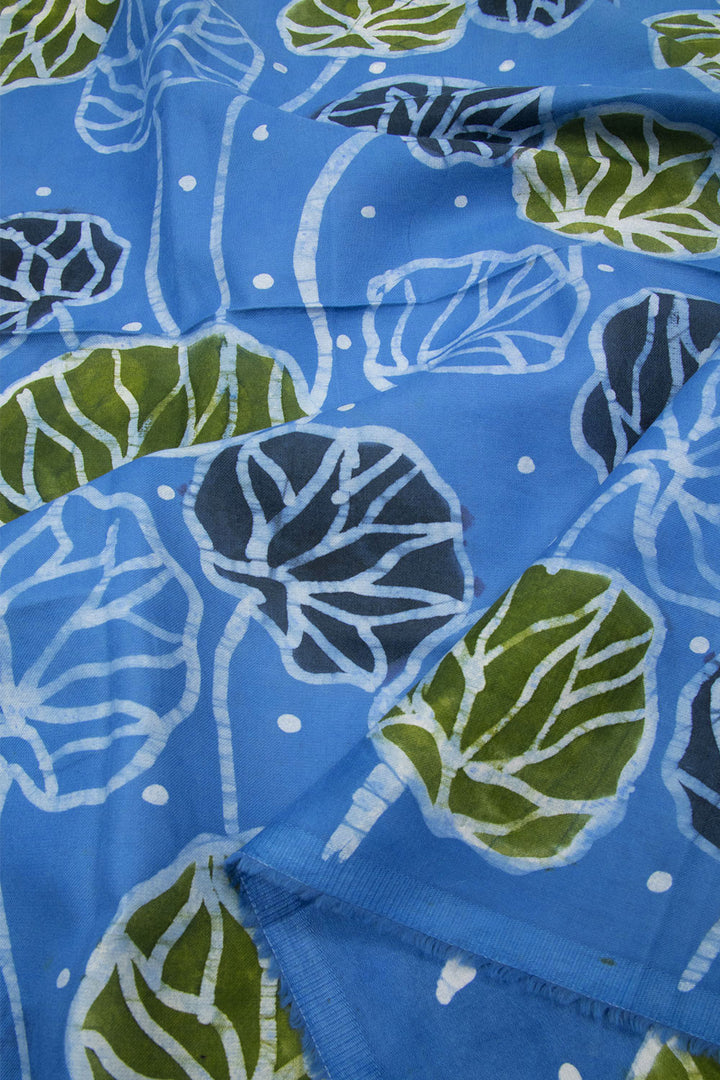 Blue Batik Printed Cotton Blouse Material 