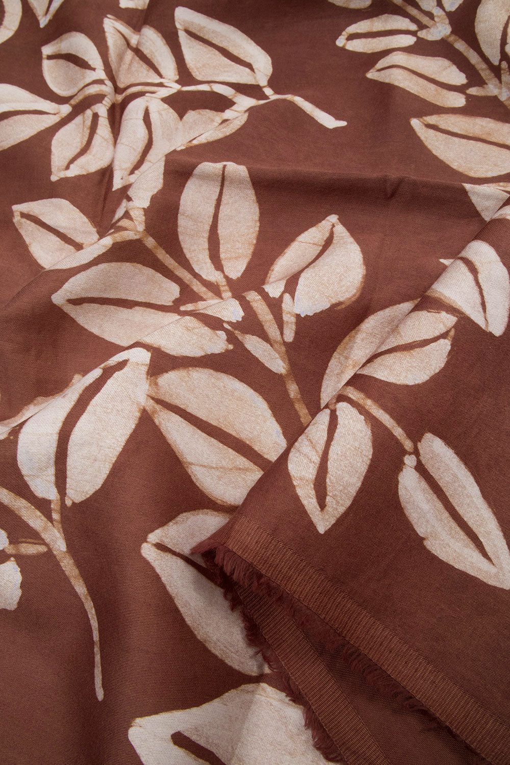 Brown Batik Printed Cotton Blouse Material 10063003
