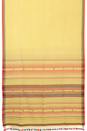 Goldenrod Yellow Handloom Bhujodi Cotton Saree 10063038