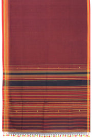 Maroon Handloom Bhujodi Cotton Saree 10063039