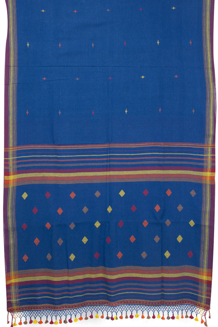 Yale Blue Handloom Bhujodi Kala Cotton Saree 10063041