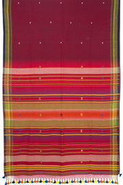 Maroon Handloom Bhujodi Kala Cotton Saree 10063042