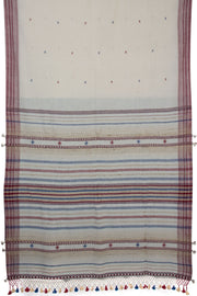 White Handloom Bhujodi Kala Cotton Saree 10063045