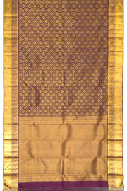 Burgundy Pure Zari Bridal Kanjivaram Silk Saree 10063053