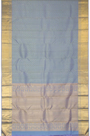 Greyish Blue Pure Zari Bridal Kanjivaram Silk Saree 10063062