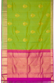Lawn Green Pure Zari Jacquard Kanjivaram Silk Saree 10063076