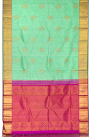 Aquamarine Green Pure Zari Jacquard Kanjivaram Silk Saree 10063078
