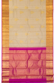 Cream Pure Zari Jacquard Kanjivaram Silk Saree 10063080