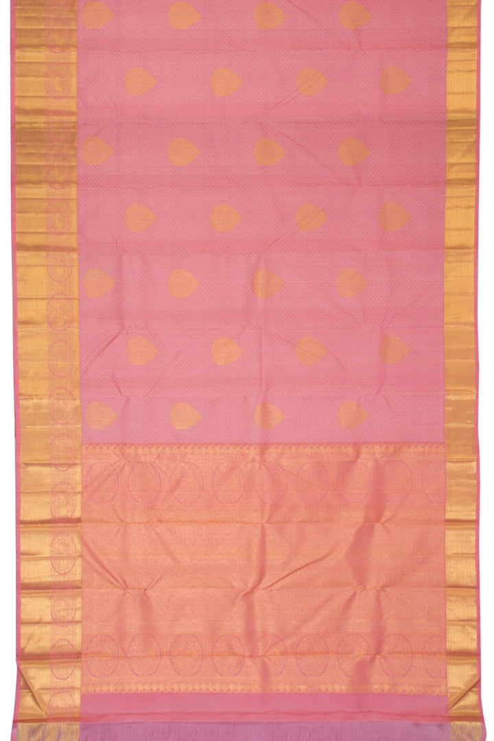 Daisy Pink Pure Zari Jacquard Kanjivaram Silk Saree 10063081