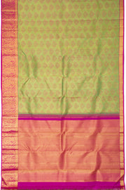 Light Olive Green Pure Zari Jacquard Kanjivaram Silk Saree 10063088