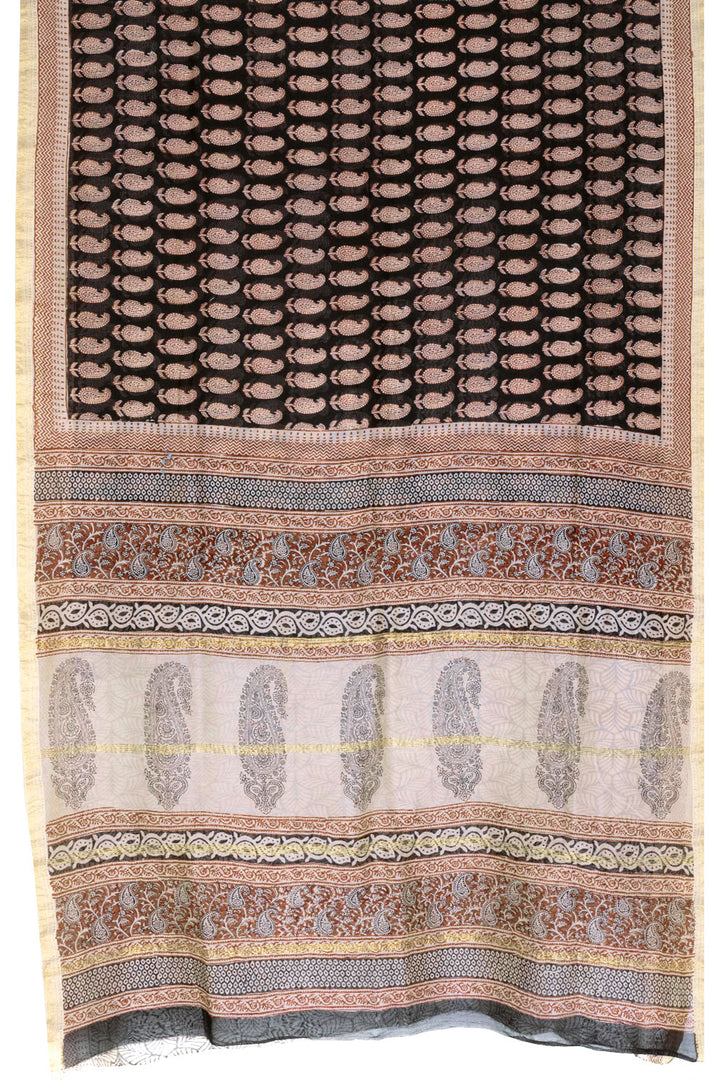 Black Bagh Printed Silk Cotton Saree 10063089