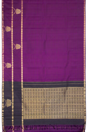 Purple Handloom Pure Zari Jacquard Kanjivaram Silk Saree 10063125