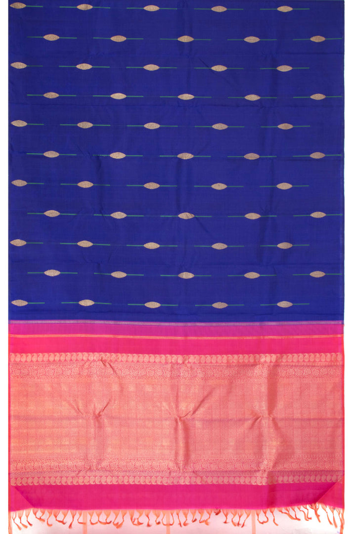 Lapiz Blue Pure Zari Kanjivaram Silk Saree 10063126