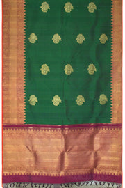 Bottle Green Pure Zari  Kanjivaram Silk Saree 10063128