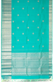 Pacific Blue Pure Zari Kanjivaram Silk Saree 10063137